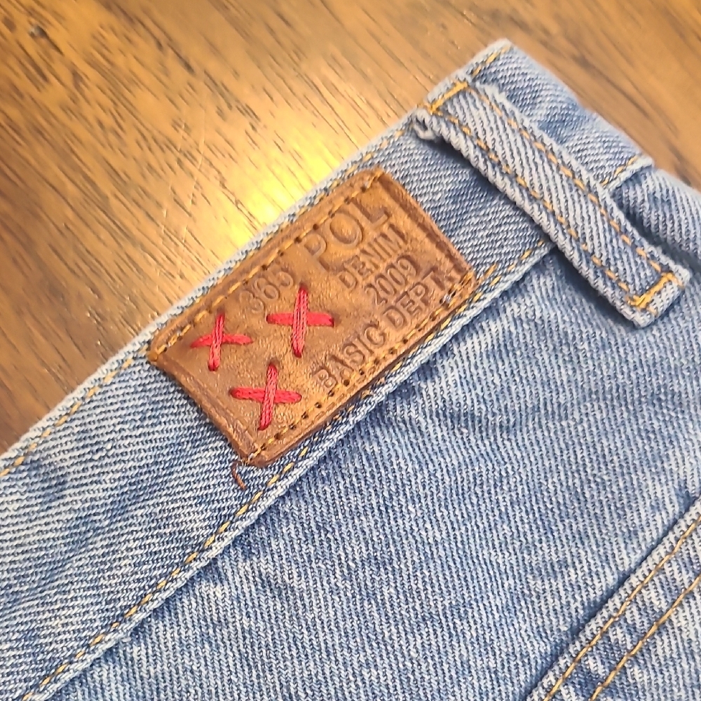POL Asymmetrical Denim Skirt with Distressed Details - Picture 7 of 7
